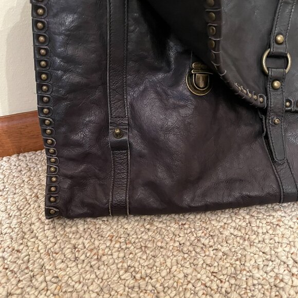 *Rare* Bed Stu Leather AMBITIOUS Messenger/Satchel/Crossbody Bag, Black DD, EUC - Picture 9 of 13